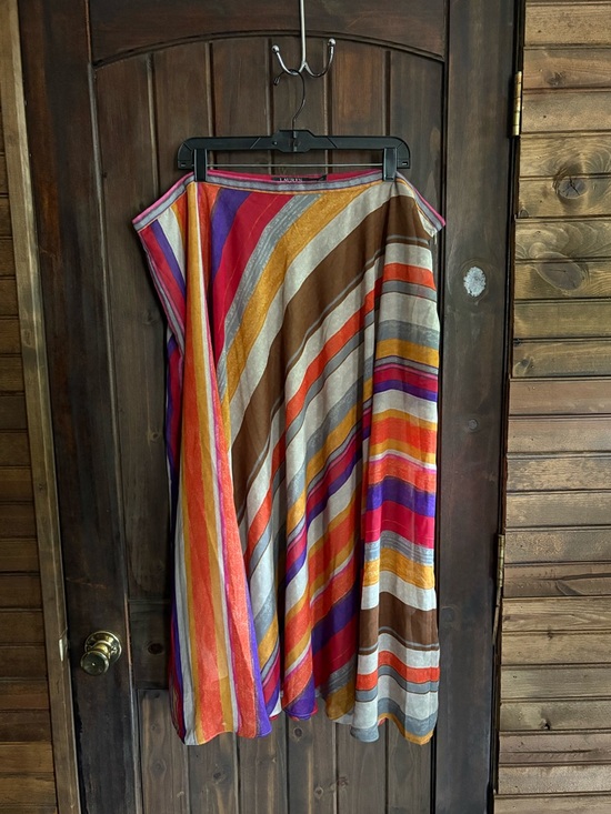 Lauren Ralph Lauren Dresses & Skirts - Lauren Ralph Lauren Multicolor Diagonal Stripe A-Line Chiffon Skirt